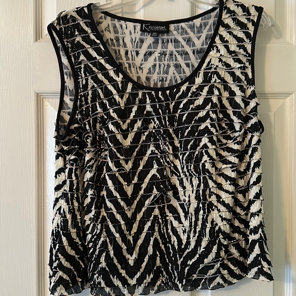 Black and Cream Blouse